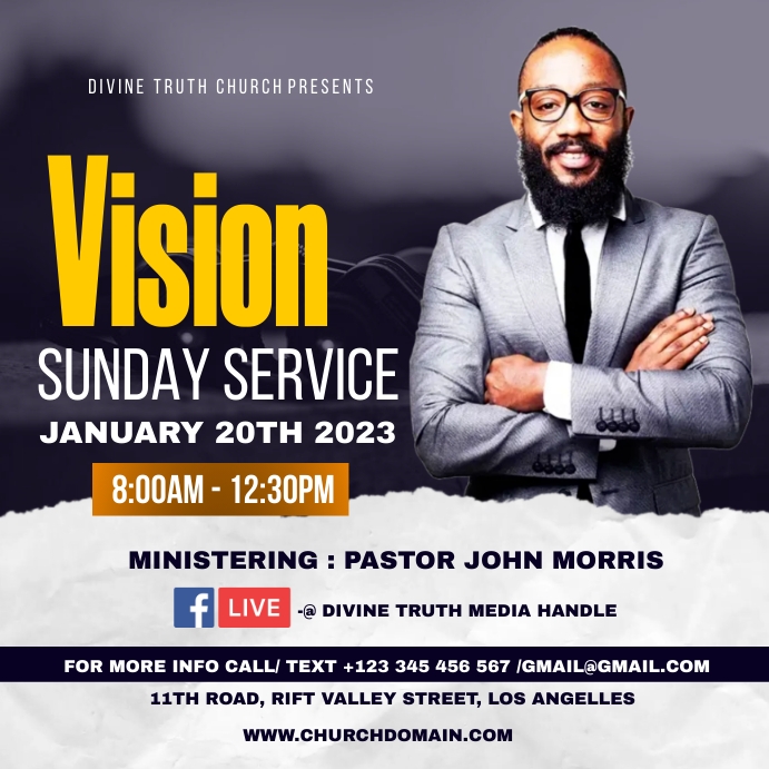 Plantilla de vision sunday service | PosterMyWall