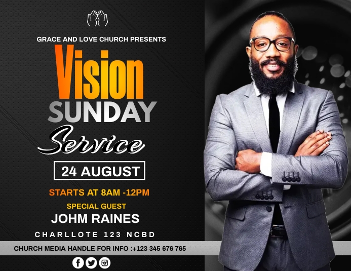 vision sunday service Template | PosterMyWall