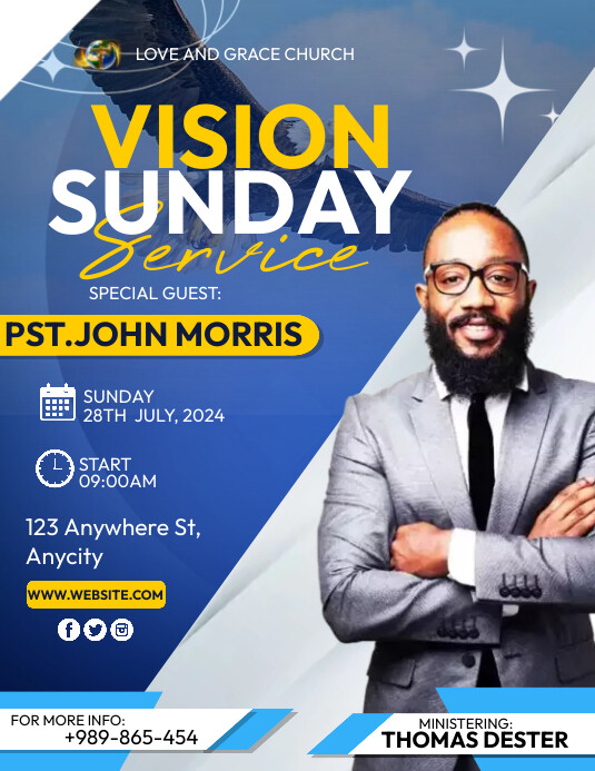 vision sunday service Flyer (US Letter) template
