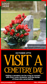 สีดำ Cemetery Day Visit Instagram Story Template