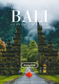 Visit Bali Tour & Travel Advertisement A4 template