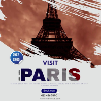 visit paris video tour ad Квадрат (1 : 1) template