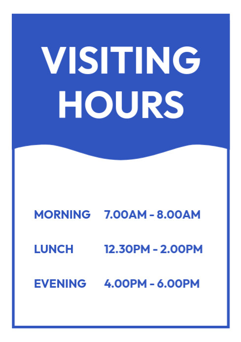 Visiting hours sign Template | PosterMyWall