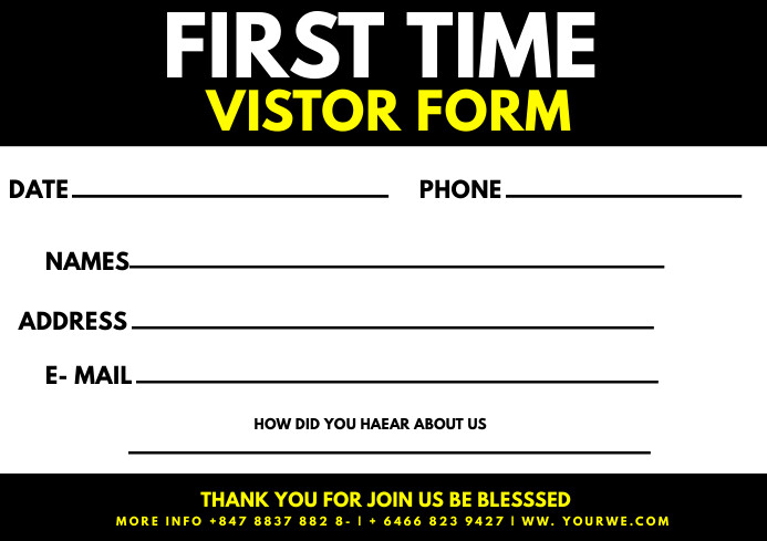 Visitor form Template | PosterMyWall