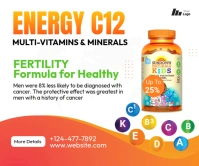 vitamin c tablets Ad Large Rectangle Rectángulo Grande template