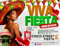 Viva Fiesta Cinco Street Party Løbeseddel (US Letter) template