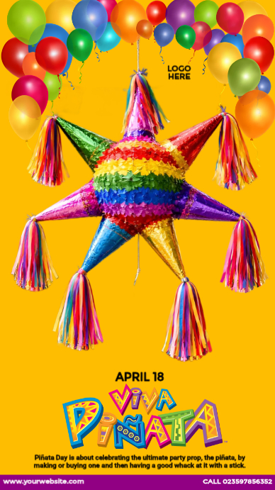 Plantilla de Piñata Day Celebration | PosterMyWall
