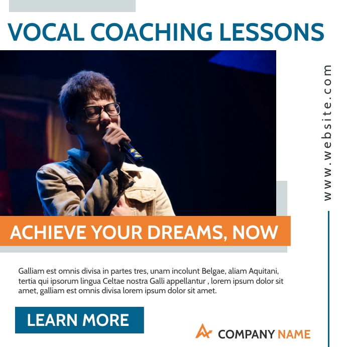 Voice Lessons Advertisement Copy of vocal coaching lessons online advertising ins | PosterMyWall