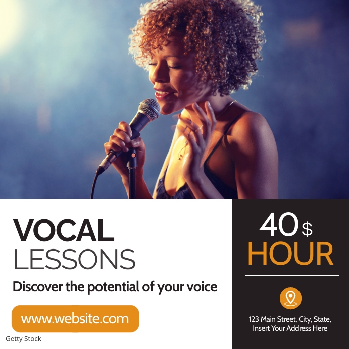 Voice Lessons Advertisement Plantilla de vocal lessons classes minimal advertisement | PosterMyWall
