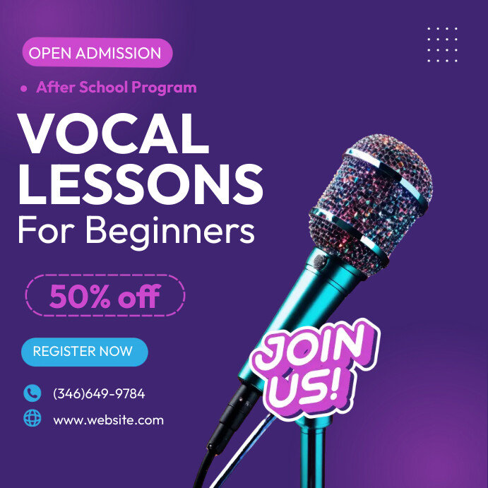 Singing Lesson Business Example Vocal lessons Template | PosterMyWall