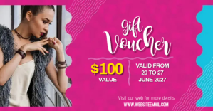 Pink Gift Voucher Promotion Facebook Shared Image Template