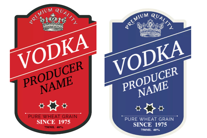 Vodca label Red & Blue Design template