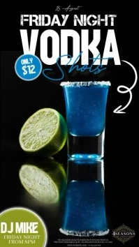 Vodka night special drinks menu ad template Instagram Story