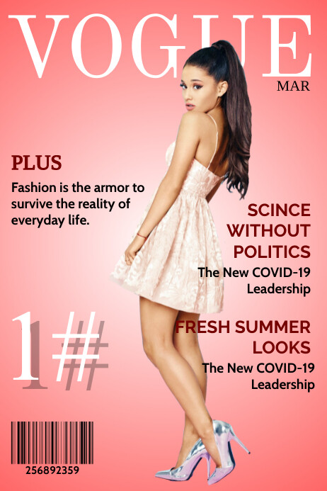 VOGUE FASHION MAGAZINE COVER TEMPLATE | PosterMyWall
