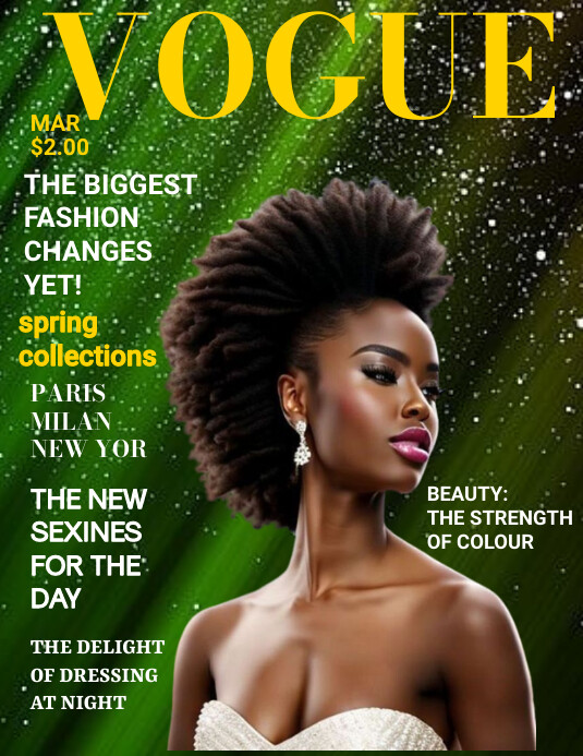 vogue magazine cover template Volante (Carta US)