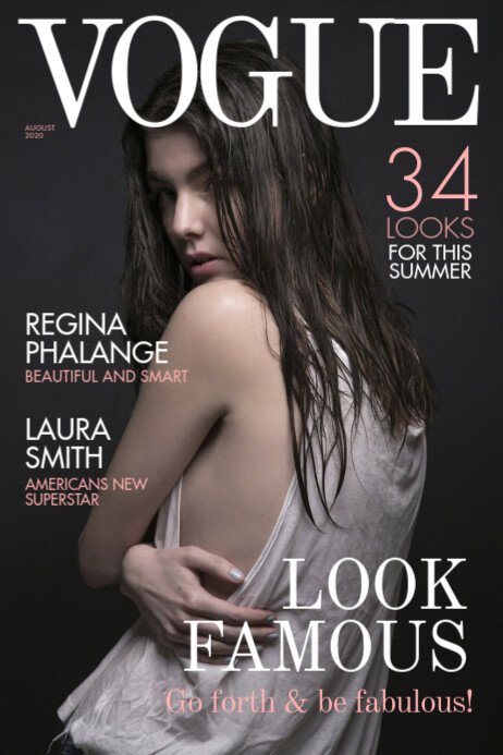 Vogue Magazin Abdeckung Schablone Vorlage Postermywall