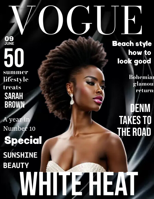 Plantilla de vogue magazine cover template PosterMyWall