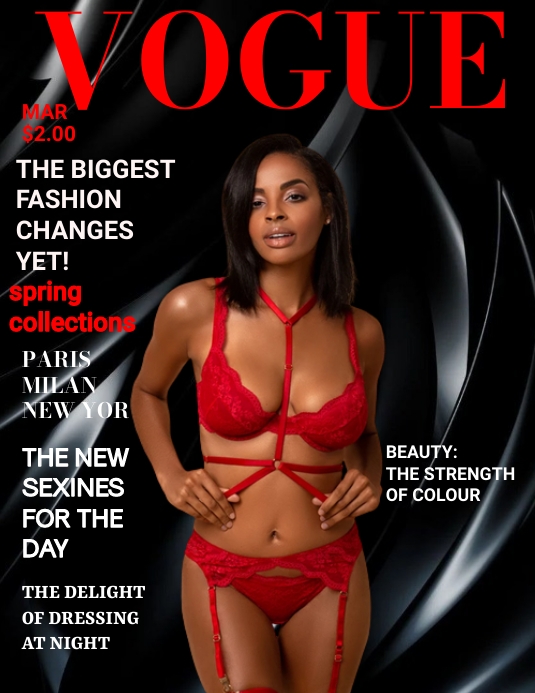 vogue Magazine flyer Folheto (US Letter) template