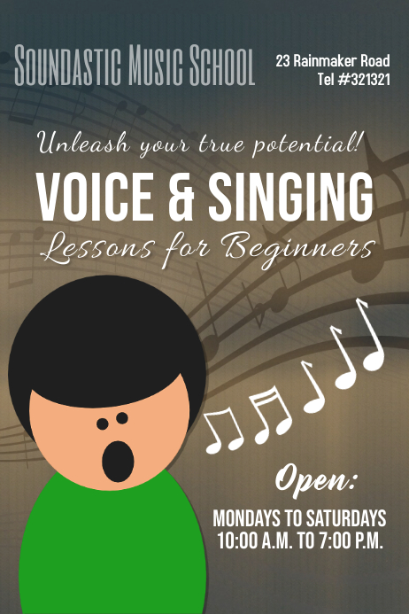 voice & singing lessons template | PosterMyWall