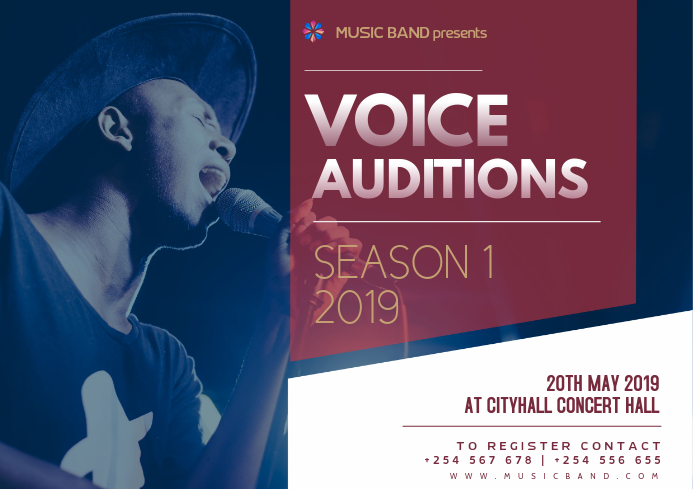 Voice Auditions Poster Template PosterMyWall
