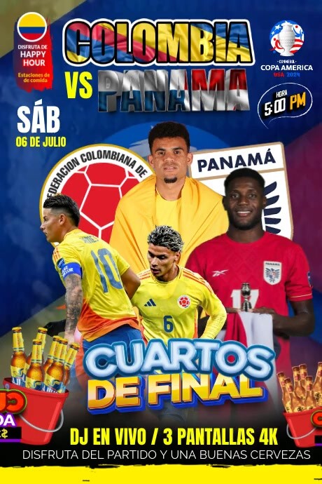 Volante Copa America Poster Cuartos De Final Cartaz template