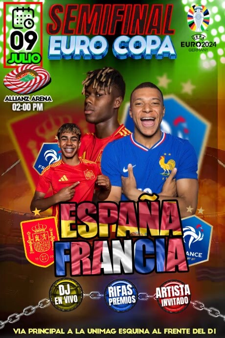 Volante Euro Copa 2024 Semifinal Póster Plakat template