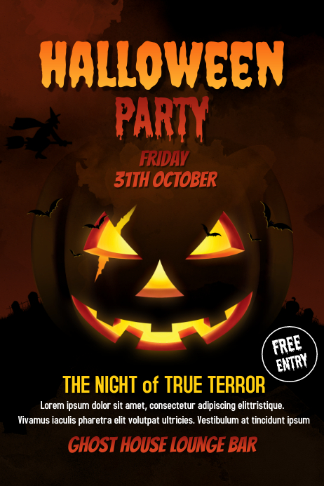 VOLANTE  HALLOWEEN PARTY  31 OCTOBER Poster template