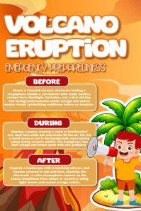 Volcano Eruption Awerenesss Plakat template