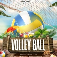 Volley ball ,beach party Square (1:1) template