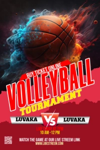 Volley Ball Championships Sports Banner แบนเนอร์ 4' × 6' template