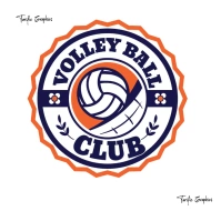 volley ball club logo template
