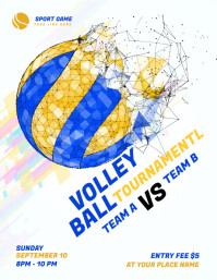 Volley ball flyer 传单(美国信函) template