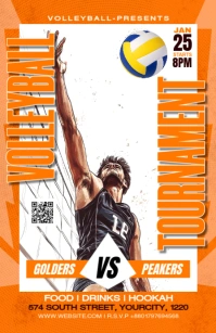volley ball poster Tabloide template