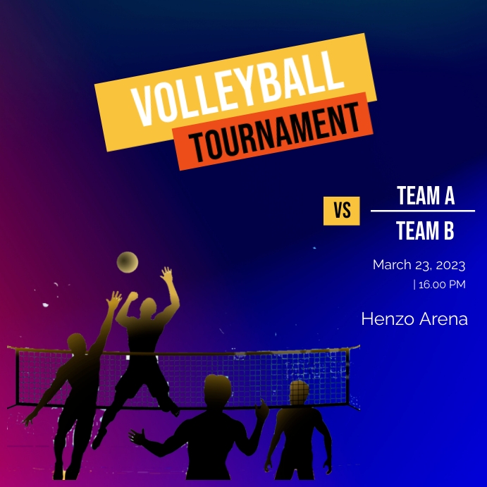 Volley Ball Tournament Poster Message Instagram template