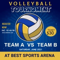 Volleyball, beach volleyball, sports Publicación de Instagram template