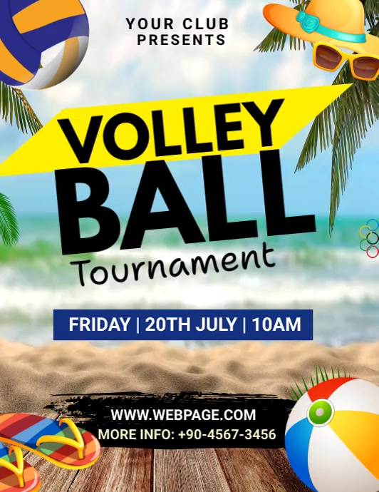 volleyball, beach volleyball, summer Flyer (US Letter) template