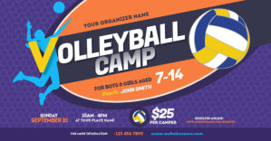 Volleyball Camp Facebook Shared Image Obraz udostępniany na Facebooku template