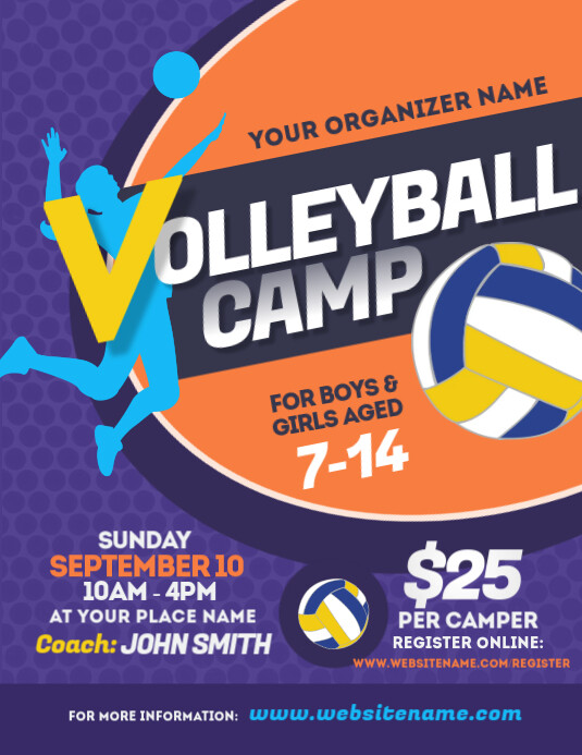Volleyball Camp Flyer Template