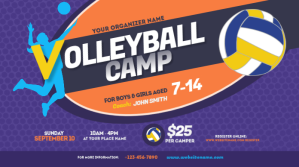 Volleyball Camp Twitter Post template