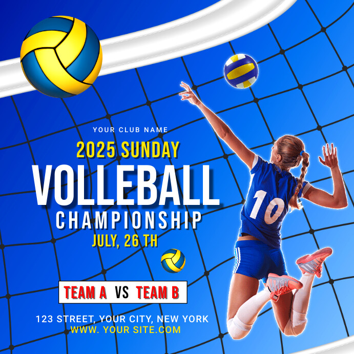VOLLEYBALL Template PosterMyWall