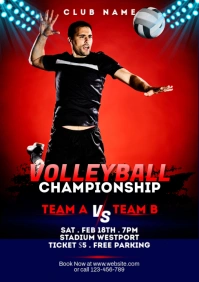 Volleyball Flyer A5 template