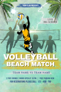 Volleyball Flyer Banner 4' × 6' template