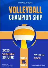 Volleyball flyer A6 template