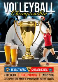 Volleyball flyer A6 template