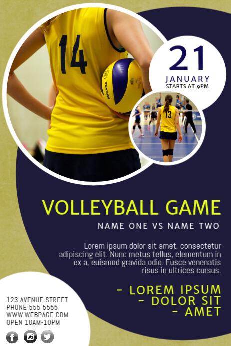 Volleyball Flyer Template PosterMyWall Volleyball Flyer Template PosterMyWall