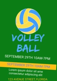 Volleyball Game Flyer Template A4