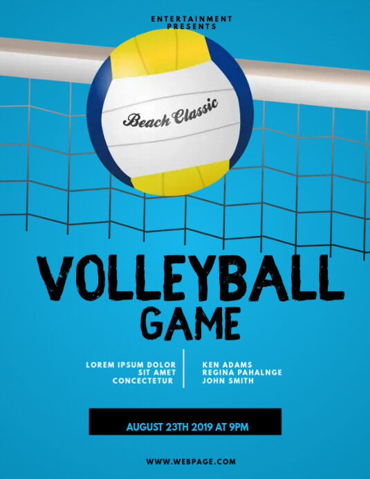 Volleyball Game Flyer Template PosterMyWall