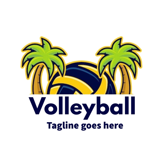 Volleyball logo, sports logo (1) template