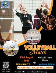 Volleyball Match Ad Flyer (US Letter) template