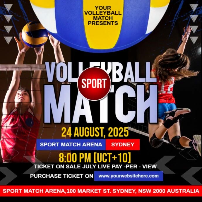 Volleyball Match Template | PosterMyWall